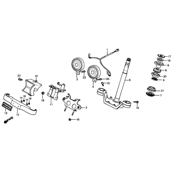 STEERING STEM + HORN