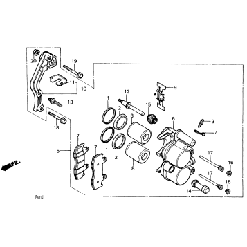 FR. BRAKE CALIPER 84-86