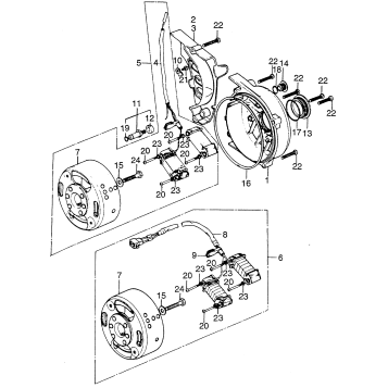 LEFT CRANKCASE COVER + ALTERNATOR