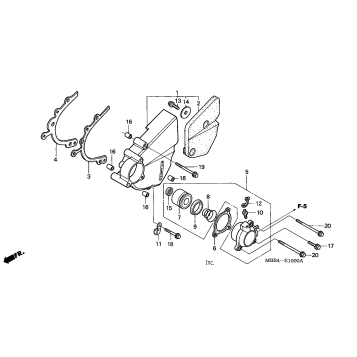 LEFT CRANKCASE COVER     @WATER PUMP
