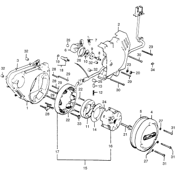 LEFT CRANKCASE COVER + ALTERATOR