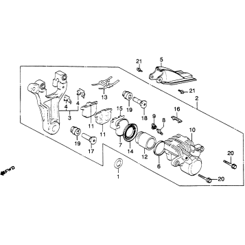 REAR BRAKE CALIPER 80-81