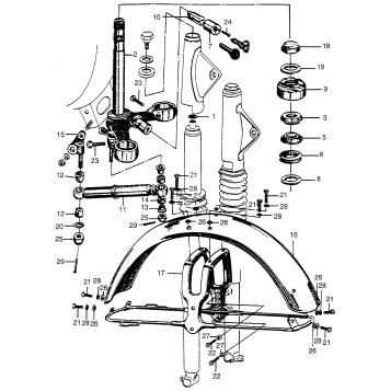STEERING STEM + FRONT FENDER