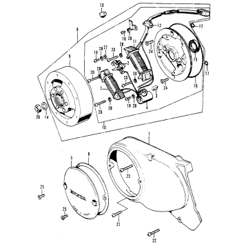 LEFT CRANKCASE COVER + ALTERNATOR