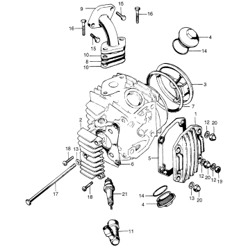 CYLINDER HEAD COVER + INLETPIPE + SPARK PLUG