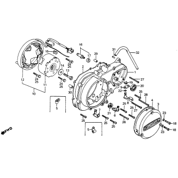 LEFT CRANKCASE COVER + ALTERNATOR