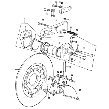 FRONT BRAKE CALIPER + DISC