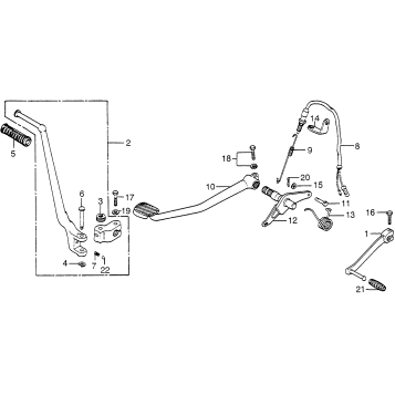 CHANGE PEDAL + BRAKE PEDAL + KICK START ARM