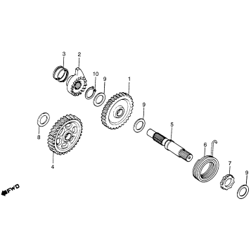 KICK STARTER SPINDLE 82-83