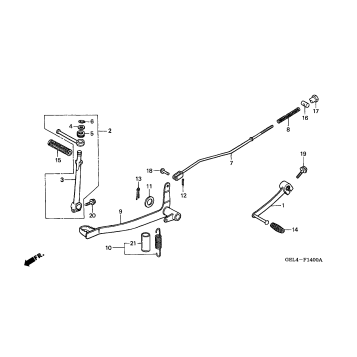 BRAKE PEDAL + KICK STARTER ARM