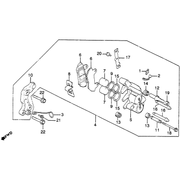 CM450C/AFRONT BRAKE CALIPER