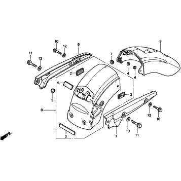 REAR FENDER + GRAB RAIL