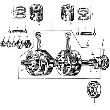 CRANKSHAFT + PISTON