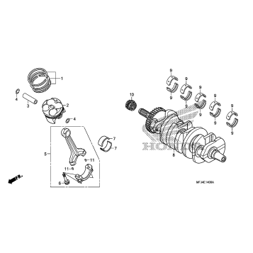 CRANKSHAFT + PISTON