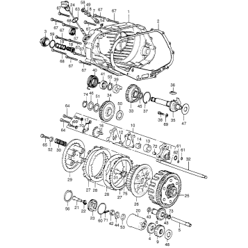 RIGHT CRANKCASE COVER + CLUTCH