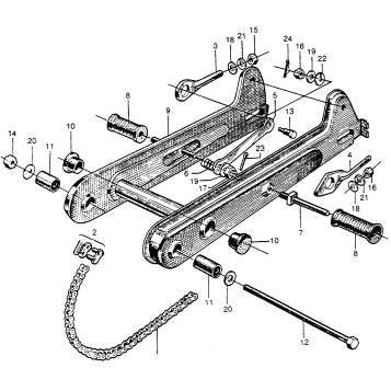 SWINGARM + DRIVE CHAIN