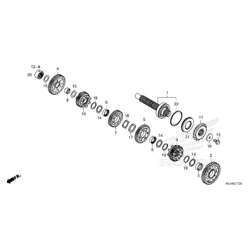 TRANSMISSION             (COUNTERSHAFT)           (CMX1100D/D2)