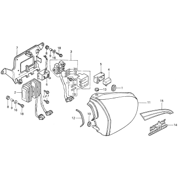 LEFT SIDE COVER + RECTIFIER + FUSE