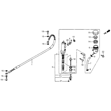 REAR BRAKE MASTER CYLINDER 87-89