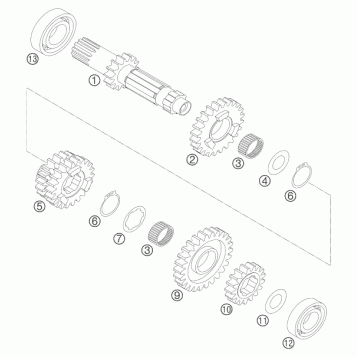TRANSMISSION I - MAIN SHAFT