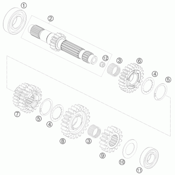 TRANSMISSION I - MAIN SHAFT