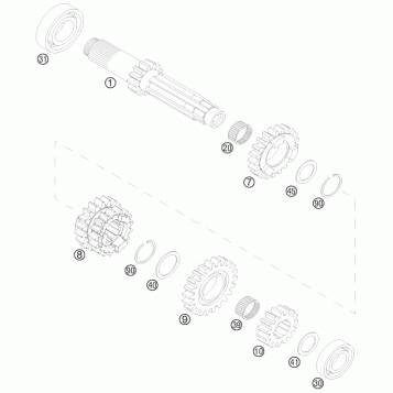 TRANSMISSION I - MAIN SHAFT