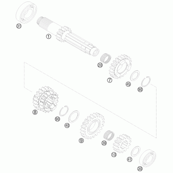 TRANSMISSION I - MAIN SHAFT