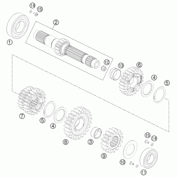 TRANSMISSION I - MAIN SHAFT
