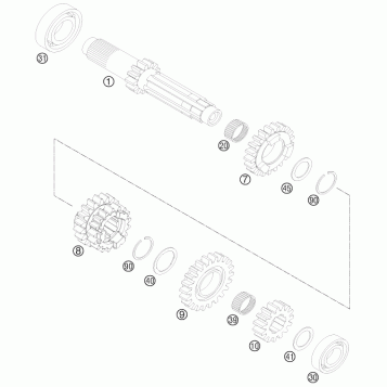 TRANSMISSION I - MAIN SHAFT