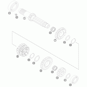 TRANSMISSION I - MAIN SHAFT