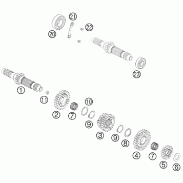 TRANSMISSION I - MAIN SHAFT