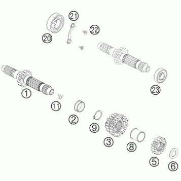 TRANSMISSION I - MAIN SHAFT