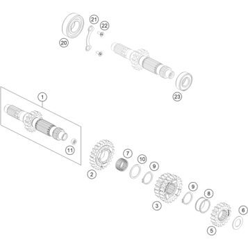 TRANSMISSION I - MAIN SHAFT