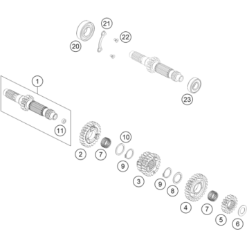 TRANSMISSION I - MAIN SHAFT