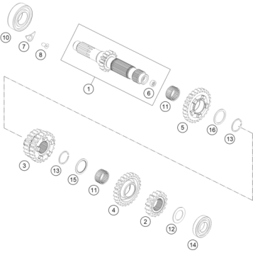 TRANSMISSION I - MAIN SHAFT