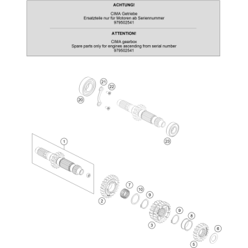 TRANSMISSION I - MAIN SHAFT