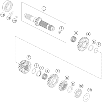 TRANSMISSION I - MAIN SHAFT