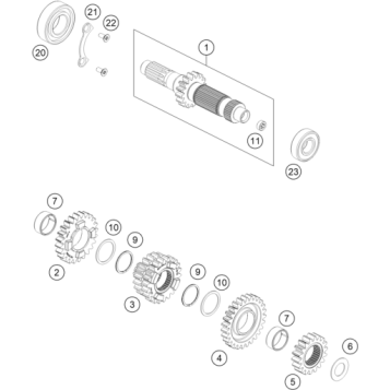 TRANSMISSION I - MAIN SHAFT