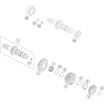 TRANSMISSION I - MAIN SHAFT