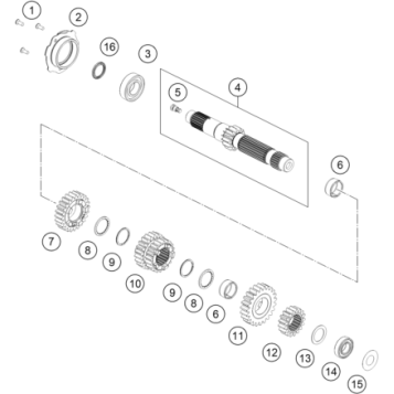 TRANSMISSION I - MAIN SHAFT