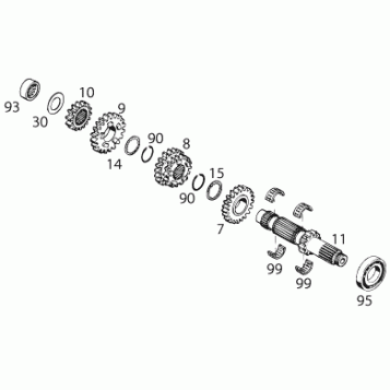 TRANSMISSION I - MAIN SHAFT