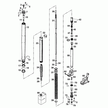 FRONT FORK DISASSEMBLED