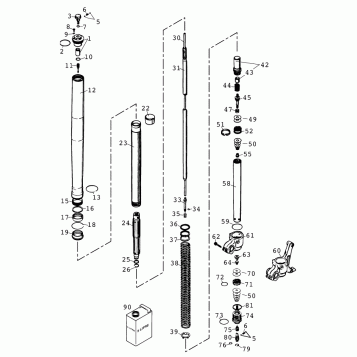 FRONT FORK DISASSEMBLED