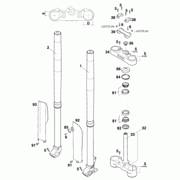 FRONT FORK, TRIPLE CLAMP