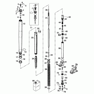 FRONT FORK DISASSEMBLED