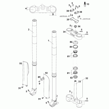 FRONT FORK, TRIPLE CLAMP