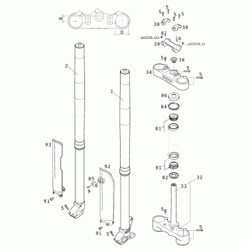 FRONT FORK, TRIPLE CLAMP