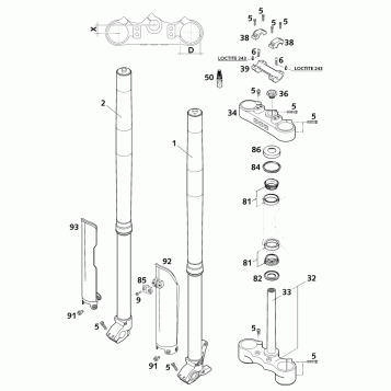 FRONT FORK, TRIPLE CLAMP