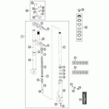 FRONT FORK, TRIPLE CLAMP