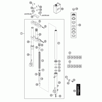 FRONT FORK, TRIPLE CLAMP